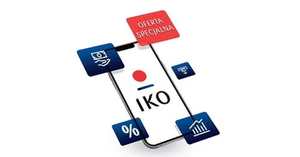 Telefon i białe napisy na niebieskim tle.