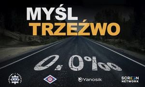 Napis Myśl trzeźwo w tle droga