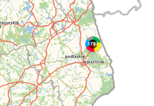 Mapa przedstawiająca ilość naniesionych zagrożeń.