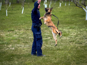 Policjanci podczas spotkania z młodzieżą.